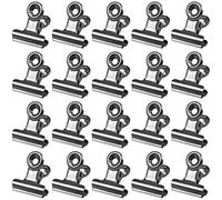 20Pz Bulldog Clips, Pinzas Metalicas para Etiquetas, Clips Multiusos de Bisagra para Oficina Papeleria Fotos