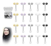 20pzas Hijab Clips de Perlas, Alfiler de Bufanda, Broche de Perlas, Alfiler de Perlas en Forma de U, Clip de Lágrima, Clip de Bufanda Jumper, para Mujeres, Damas, Bufanda de Ropa de Mujer(5 Colori)