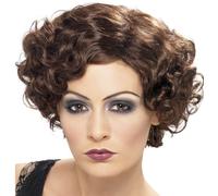 20s Mujer Coqueto Disfraz de Flapper Peluca Charleston Marrón Nuevo por Smiffys