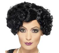 20s Mujer Coqueto Disfraz de Flapper Peluca Charleston Negro Nuevo por Smiffys
