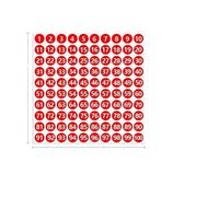 20sheets 1.5cm Arabic Number Stickers 15mm round paper Self-adhesive with numbers 1-100 Consecutive Para Oficina(20sheets red 15mm)