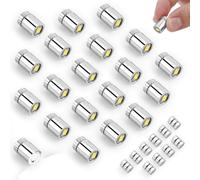20st Mikro Mini LED Lampor, Kallvit Miniatyr LED Lampor Med 10 Extra Batterier för Dockhus Små Pyssel DIY Dekor för Miniatyrprojekt Leksaksbyggen & Partydekoration