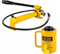 20T - Gato hidráulico con bomba manual CP-700, cilindro hidráulico hueco de un solo efecto, diseño de empuje y tracción, carrera de 2 pulgadas