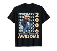 20th Birthday Cool Bear February 2006 Vintage 20 Years Old Camiseta
