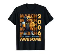 20th Birthday Cool Bear March 2006 Vintage 20 Years Old Camiseta