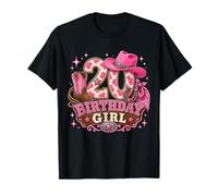 20th Birthday Girl Pink 20 Years Old Cowgirl Western Rodeo Camiseta