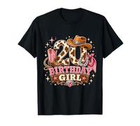 20th Birthday Girl Pink 20 Years Old Cowgirl Western Rodeo Camiseta