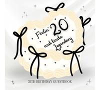 20th Birthday Guestbook: Black and White with Bow - Girly & Fun