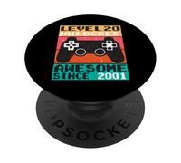 20th Birthday Level 20 Unlocked Awesome Since 2001 - Gamer PopSockets PopGrip Adhesivo
