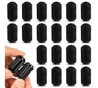 20uds de Ferrita con Clip, Núcleo de Ferrita Núcleo de Anillo RFI emi Supresor de Ruido Abrazadera de Cable Filtro de Clip para Cable de 7 mm de Diámetro (Negro)