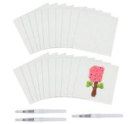 20uds Hojas de Papel con Textura de Espuma para Dibujo, Tarjetas Cuadradas Celulosa Blanca con 3 Bolígrafos Lienzo Mágico 3D Esponja para Niños Manualidades DIY