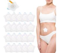 20uds Paquete de Aceite de Ricino para Ombligo, Autoadhesivo Parches de Aceite de Ricino Almohadillas Castor Oil Patch Castor Oil Pack Wrap Paño Spunlace Sin Lavado (Aceite No Incluido)