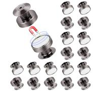 20uds Pasadores Magnéticos para Pasador de Esmalte, 10mm Imanes Traseros de Pasador Convertidor Broche Metal Pasadores de Bloqueo Regalos para Coleccionistas de Pasadores (Gris Oscuro)