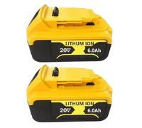 20V 6.0Ah Recargable Li-Ion Batería De Repuesto Compatible con DeWalt MAX XR DCB205 DCB200 Taladro Eléctrico Inalámbrico Amoladora Angular Herramienta De Repuesto(2pc)