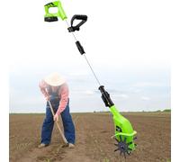 20V Cordless Garden Tiller con batería de 4000mAh, Rotavator eléctrico ligero para la Cultivación del Suelo, Herramienta de Jardinería de Manija Ajustable para tragas de verduras y camas de flores, Fi