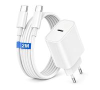 20W Cargador USB C Carga Rápida para iPhone 15 16 17, Cargador Tipo C con Cable USB C Carga Rapida 2m Compatible con iPhone 17/17 Pro/16e/16 Pro Max/15/15 Plus,Samsung,Xiaomi,Adaptador Enchufe Tipo C