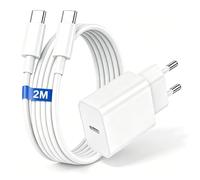 20W Cargador USB C para iPhone 15 16 17 Pro con Cable USB C 2m, Cargador Tipo C Carga Rapida Cabeza Adaptador Enchufe Tipo C Compatible con iPhone 17/17 Air/16e/16 Pro Max/15/15 Plus,Samsung.Xiaomi