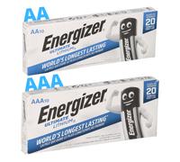 20x Batería De Litio Energizer SET 10x AA Mignon + 10x AAA Micro