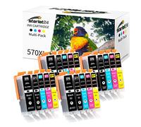 20x Cartuchos de Tinta Compatibles con Canon PGI-570 CLI-571 XL para Pixma MG5700 MG5750 MG5751 MG6800 MG6850 MG7750 TS5000 TS5050(4 PGBK 4 Negro 4 Cian, 4 Magenta 4 Amarillo)