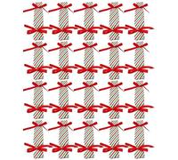20X Christmas Candy Boxes Packaging - Christmas Cookie Boxes Bulk With 40 Ribbons - Empty Christmas Cookie Boxes | Colored Stripes Paper Box For Wedding Keepsake