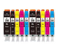 20X Compatible PGI250 PGI-250 CLI-251 Cartucho de Tinta para MG5420 MG5422 MG5520 MG5522 MG6420 IP7220 MX722 MX922 IX6820 impresoras(2 Set)