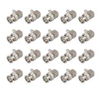 20X Enchufe Macho BNC En áNgulo Recto Crimp para RG58 RG400 RFC195 Conector Adaptador Coaxial RF, Plateado
