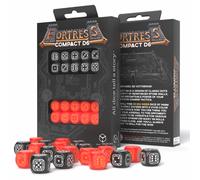 20x Fortress Compact Set De Dados D6 D6 Negro Y Rojo Q-Workshop