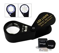 20x Lupa Joyería Lupa LED UV Ligero 21mm Acromático Trillizo Lente Óptico Vaso, Bolsillo Joya Aumentador Herramienta Joyero, Sello Filatelista, Acuñar Numismático