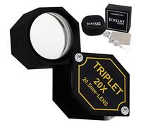 20x Lupa Joyería Lupa Trillizo Lente 20.5mm Óptico Vaso Joya Aumentador Herramienta para Joyero, Sello Filatelista, Acuñar Numismático, Acromático Negro Hexagonal Diseño Equipo Conjunto