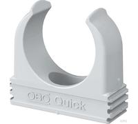 20x OBO Bettermann M32 Quick-Schellen | Abrazadera de tubo | Abrazadera de tubo | anreihbar | gris claro | 32mm | 20 piezas