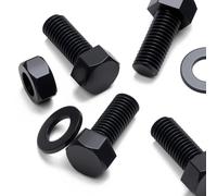 20x tornillos de cabeza de Nailon Hexagonal Negros, M10 x 25mm, Pernos Tornillos y Tuercas de Plástico, Tuercas, Arandelas, Negro Nailon