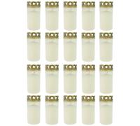 20x Tumba Quemador Nr.3 Blanco Con Tapa Velas para Grablichtkerze Trauerlicht