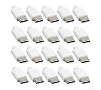 20x USB 3.1-C PCB Soldadura Negro 20x USB 3.1-C PCB Soldador (Blanco) | Transferencia de datos rápida, resistencia de 56 K integrada, PCB estable, color negro/para carcasa blanca