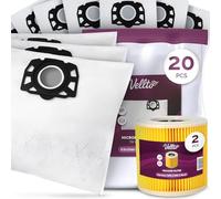 20x Vellto Bolsa Aspiradora Compatibles Con Kärcher 2.863-314.0 WD3 SE3001 WD2 PLUS SE 4001 4002 V12 V15 V17 KWD1-3 WD3.200 KFI 357 Repuesto Con 2x Filtro De Aire