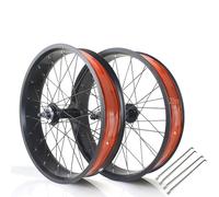 20x4.0'' Rueda Trasera Delantera Fat Bike 24/26IN Juego De Ruedas Snow Bike/Beach Bike Freno De Disco Liberación Rápida 36H Buje para Rotary 7-10 Velocidades (Front+Rear,20IN)
