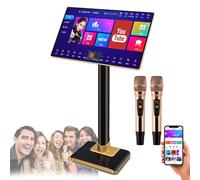 21.5 Inch Professional Karaoke Machine with Wireless Microphone - Touch Screen, Built-In Microphone/Reverb, Phone App Control, 1.1 Million Cloud Download Songs, for Home/Outdoor/Commercial