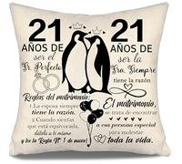 21 años de ser el Sr 21 años de ser la Sra. Siempre Tiene la razón Fundas de cojín para Parejas Marido Esposa Mamá Papá Tía Tío Amigos Mujeres Hombres Feliz 21 Aniversario Regalo(21-b)