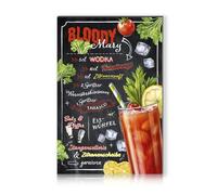 21 Bloody Mary RV003 - Cartel decorativo de aluminio con recetas de cóctel (20 x 30 cm)