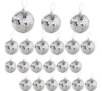21 Bolas de Disco de Espejo, 4 Tamaños de decoración colgantes,para la Fiesta de Bar, Accesorios de escenario, Adornos de árbol de Navidad y Suministros …
