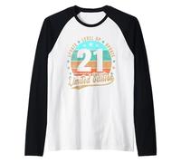 21 cumpleaños edición Limitada Update Level Up Vintage Retro Camiseta Manga Raglan