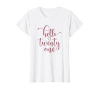 21 cumpleaños para Mujeres, Hello Twenty One 21 años Lindo Camiseta