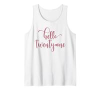 21 cumpleaños para mujeres, Hello Twenty One, lindo 21 años Camiseta sin Mangas