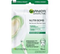 GARNIER Skin Active Nutri Bomb Milky Mask Tissu Reparadora Mascarilla de Tejido con Leche de Almendra Ecológica y Ácido Hialurónico para Pieles Secas y Tirantes 28 g