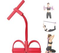 21 Fitness Resistance Bands-4 Tube Pedal Ankle Puller, Alaskatag Resistance Band, Equipment,Pedal Ankle Puller,Bands-6 Tube Ankle for Women Men (Red)
