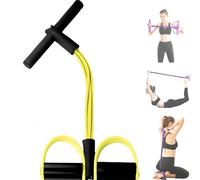 21 Fitness Resistance Bands-4 Tube Pedal Ankle Puller, Alaskatag Resistance Band, Equipment,Pedal Ankle Puller,Bands-6 Tube Ankle for Women Men (Yellow)
