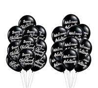 21 globos decorativos negros con texto en inglés "Sorry But Your Childhood Has Expirad" para adultos, decoración de fiesta de graduación de 18 cumpleaños para niños y niñas de 18 años y adultos (18.º)
