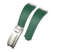 21 mm de 20 mm nuevas bandas de reloj de metal curvado solo para DateJust M126300 M126334 Accesorios Correa de silicona de rubor negro