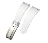 21 mm de 20 mm nuevas bandas de reloj de metal curvado solo para DateJust M126300 M126334 Accesorios Correa de silicona de rubor negro