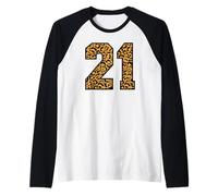 21 números Leopard Twenty-One Team Sports Matching Camiseta Manga Raglan