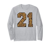 21 números Leopard Twenty-One Team Sports Matching Manga Larga